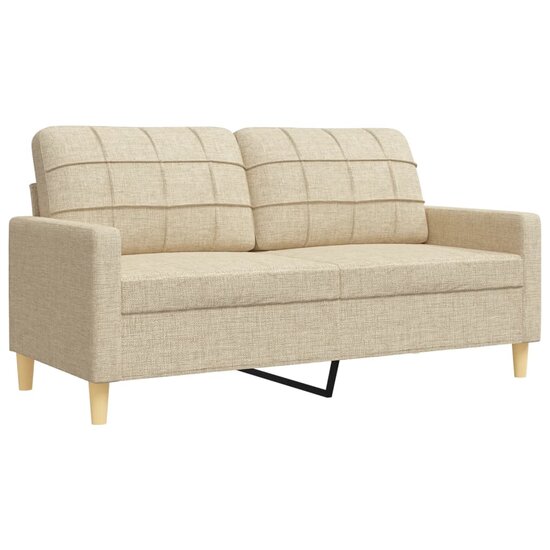 2-Delige Loungeset Stof Kleurig Cr&egrave;me