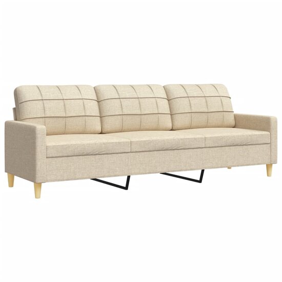 2-Delige Loungeset Stof Kleurig Cr&egrave;me
