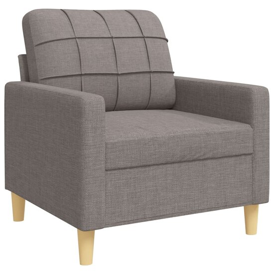 4-Delige Loungeset Stof Taupe Met voetenbank