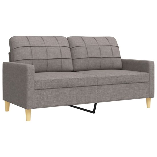 2-Delige Loungeset Met Sierkussens Stof Taupe