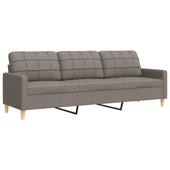 2-Delige Loungeset Met Sierkussens Stof Taupe