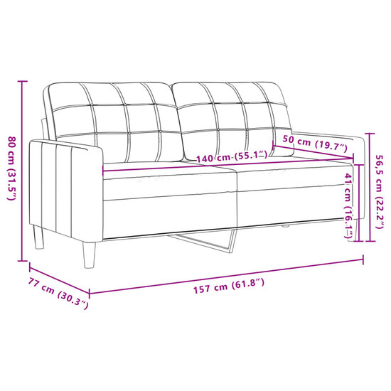 2-Delige Loungeset Met Sierkussens Stof Taupe