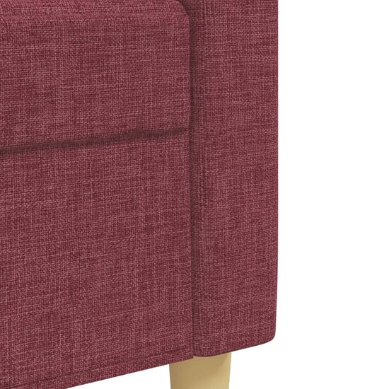 3-Delige Loungeset Met Sierkussens Stof Wijnrood