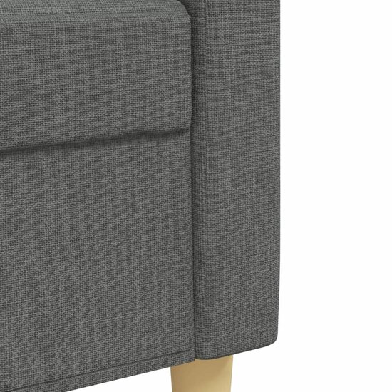3-Delige Loungeset Stof Donkergrijs Met voetenbank
