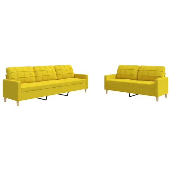 2-Delige Loungeset Stof Lichtgeel