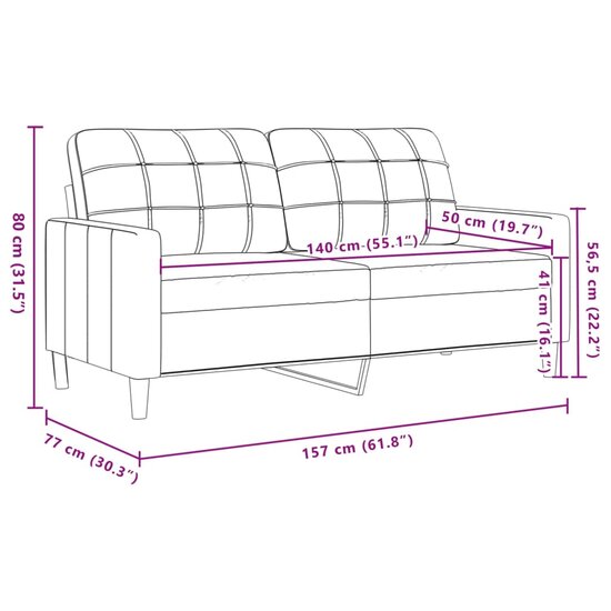 3-Delige Loungeset Met Sierkussens Stof Zwart