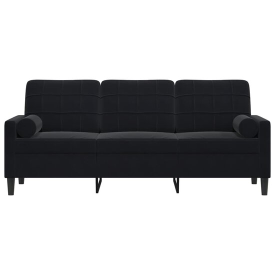 Driezitsbank Met Sierkussens Fluweel 180 cm Zwart