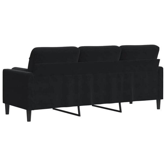 Driezitsbank Met Sierkussens Fluweel 180 cm Zwart
