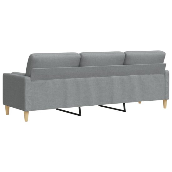 3-Zitsbank Met Sierkussens Stof 210 cm Lichtgrijs