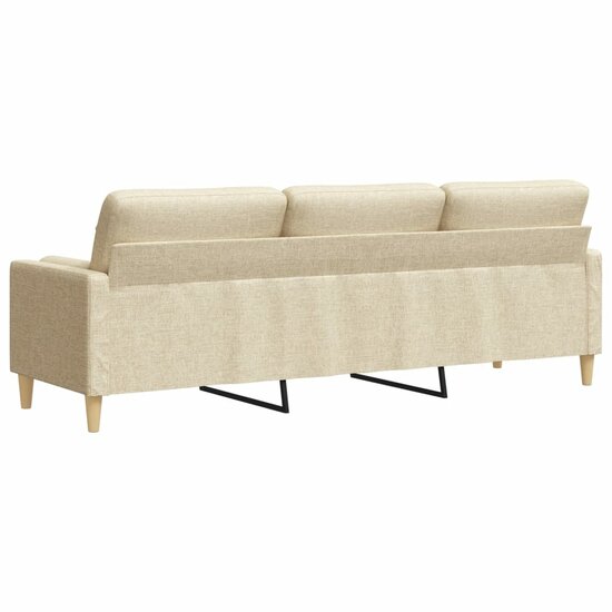 3-Zitsbank Met Sierkussens Stof Kleurig 210 cm Cr&egrave;me
