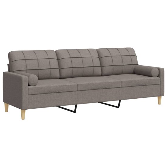 3-Zitsbank Met Sierkussens Stof 210 cm Taupe