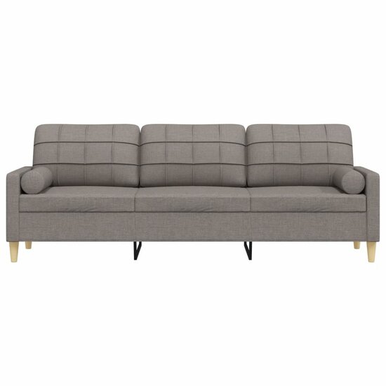 3-Zitsbank Met Sierkussens Stof 210 cm Taupe