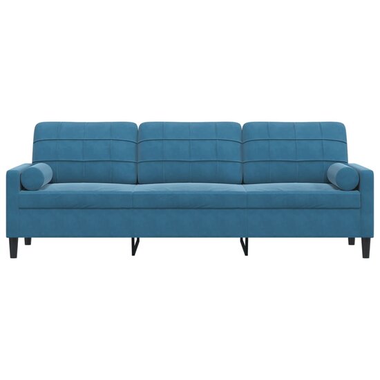 3-Zitsbank Met Sierkussens Fluweel 210 cm Blauw