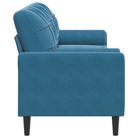 3-Zitsbank Met Sierkussens Fluweel 210 cm Blauw