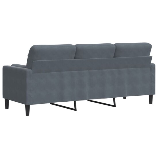 Driezitsbank Met Sierkussens Fluweel 180 cm Donkergrijs