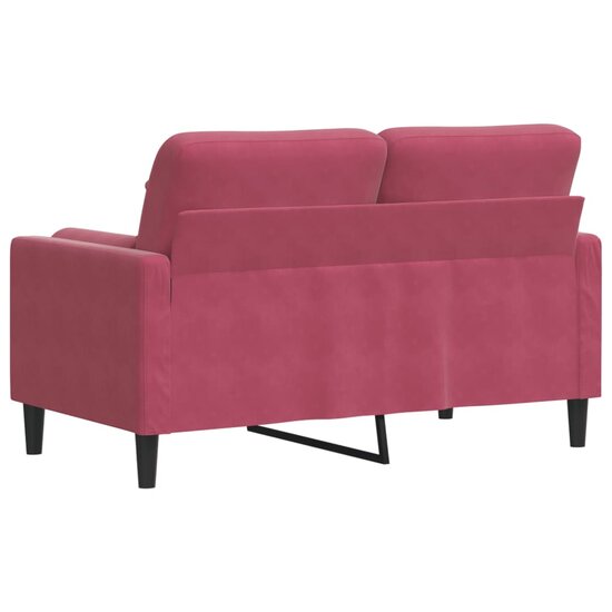 Tweezitsbank Met Sierkussens Fluweel 120 cm Wijnrood