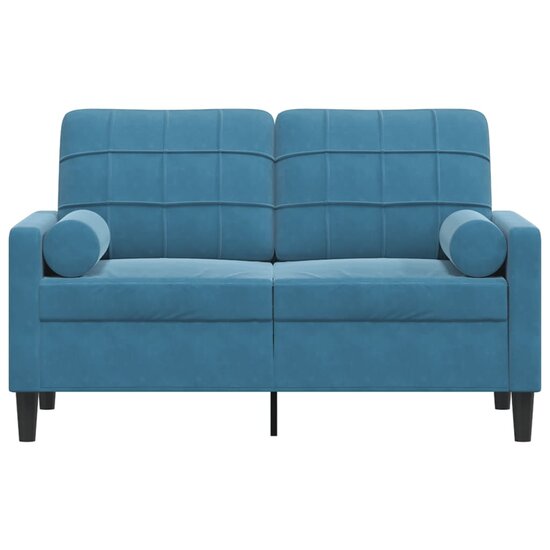 Tweezitsbank Met Sierkussens Fluweel 120 cm Blauw