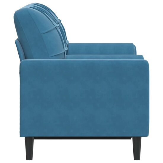 Tweezitsbank Met Sierkussens Fluweel 120 cm Blauw