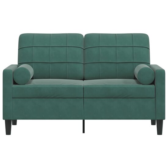 Tweezitsbank Met Sierkussens Fluweel 120 cm Donkergroen