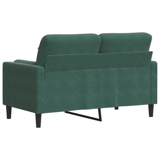 Tweezitsbank Met Sierkussens Fluweel 120 cm Donkergroen