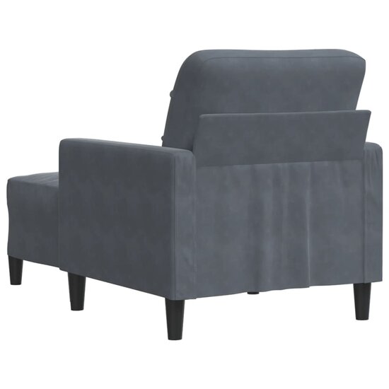 Fauteuil Met Voetenbank 60 Cm Fluweel Donkergrijs