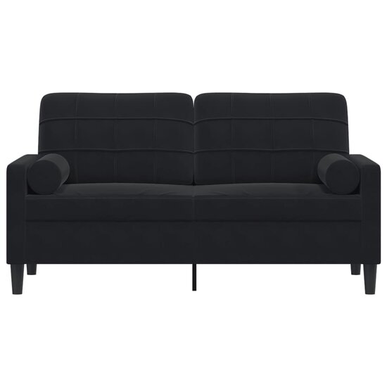 Tweezitsbank Met Sierkussens Fluweel 140 cm Zwart
