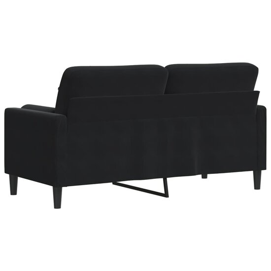 Tweezitsbank Met Sierkussens Fluweel 140 cm Zwart