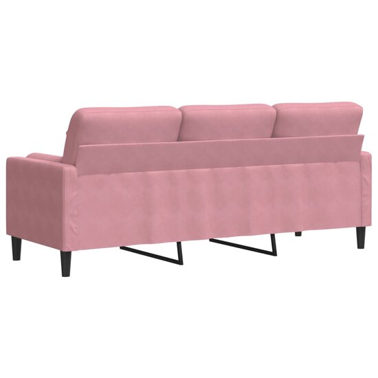 Driezitsbank Met Sierkussens Fluweel 180 cm Roze