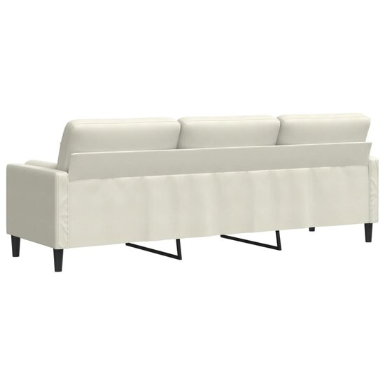 3-Zitsbank Met Sierkussens Fluweel Kleurig 210 cm Cr&egrave;me