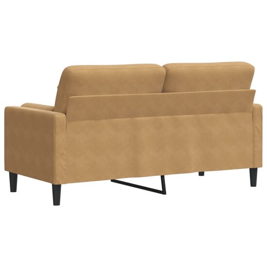 Tweezitsbank Met Sierkussens Fluweel 140 cm Bruin