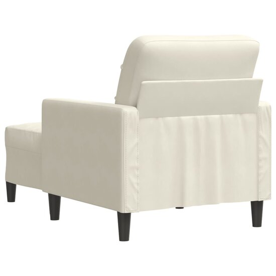 Fauteuil met voetenbank 60 cm fluweel cr&egrave;mekleurig