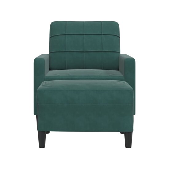 Fauteuil met voetenbank 60 cm fluweel donkergroen