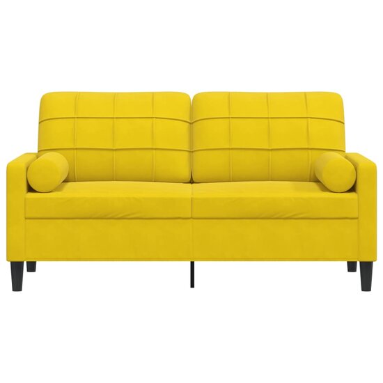 Tweezitsbank met sierkussens 140 cm fluweel geel