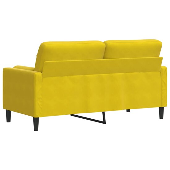 Tweezitsbank met sierkussens 140 cm fluweel geel
