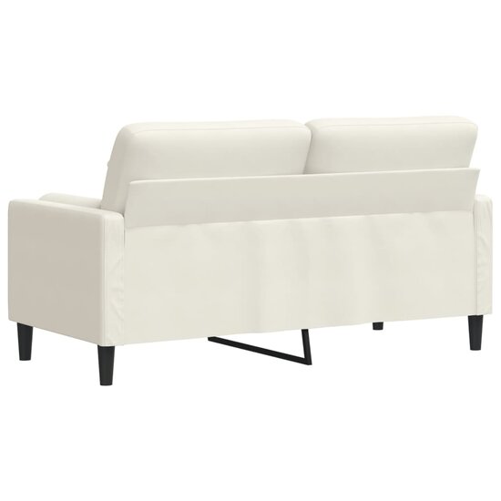Tweezitsbank met sierkussens 140 cm fluweel cr&egrave;mekleurig