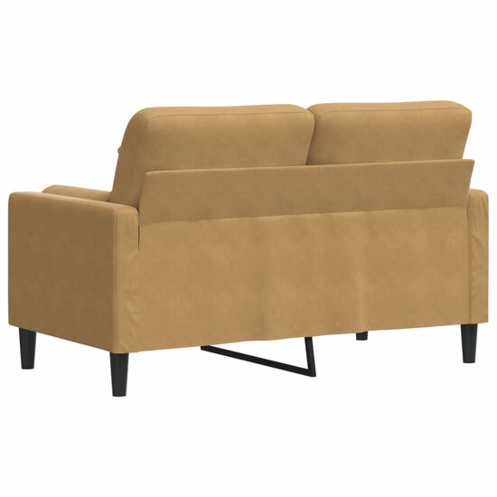 Tweezitsbank Met Sierkussens Fluweel 120 cm Bruin