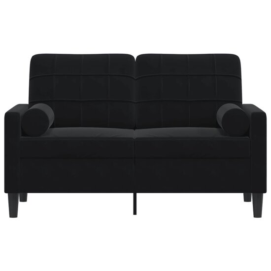 Tweezitsbank Met Sierkussens Fluweel 120 cm Zwart