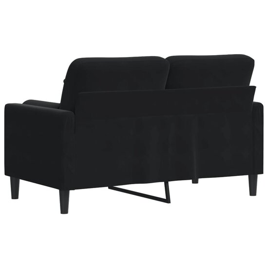 Tweezitsbank Met Sierkussens Fluweel 120 cm Zwart