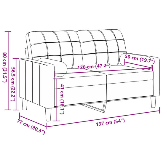Tweezitsbank Met Sierkussens Fluweel 120 cm Zwart