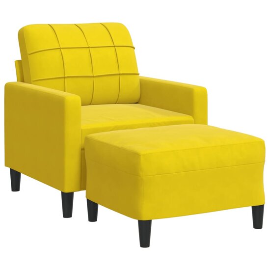 Fauteuil Met Voetenbank 60 Cm Fluweel Geel