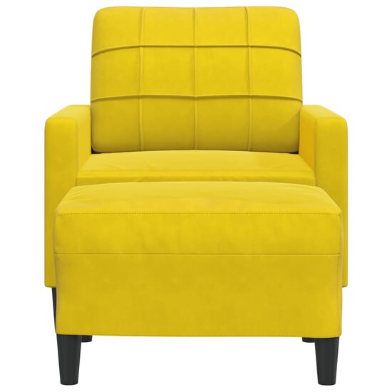 Fauteuil Met Voetenbank 60 Cm Fluweel Geel