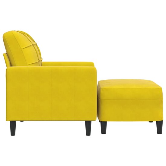 Fauteuil Met Voetenbank 60 Cm Fluweel Geel