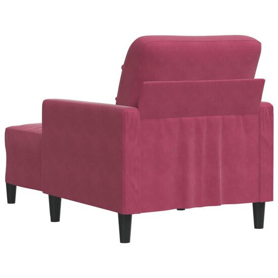 Fauteuil Met Voetenbank 60 Cm Fluweel Wijnrood