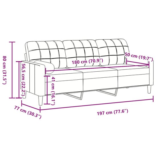 Driezitsbank Met Sierkussens Fluweel 180 cm Geel