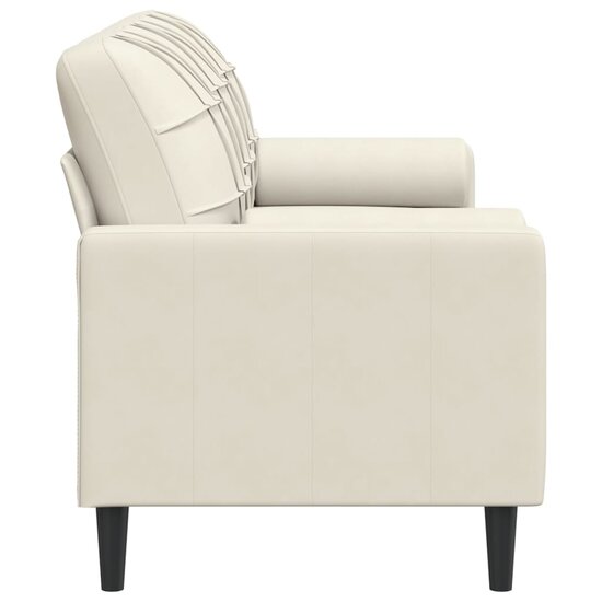 Driezitsbank Met Sierkussens Fluweel Kleurig 180 cm Cr&egrave;me