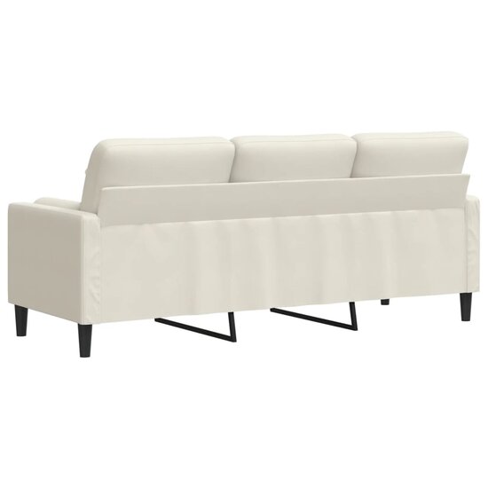 Driezitsbank Met Sierkussens Fluweel Kleurig 180 cm Cr&egrave;me