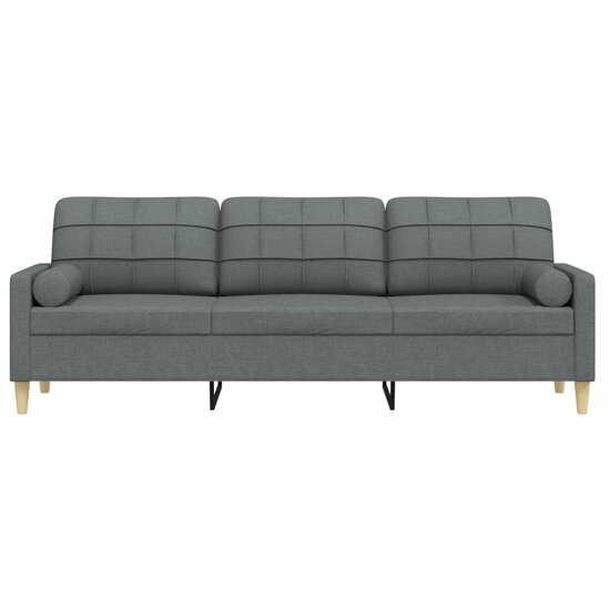 3-Zitsbank Met Sierkussens Stof 210 cm Donkergrijs