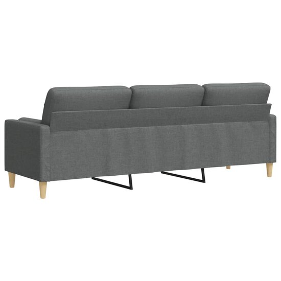 3-Zitsbank Met Sierkussens Stof 210 cm Donkergrijs