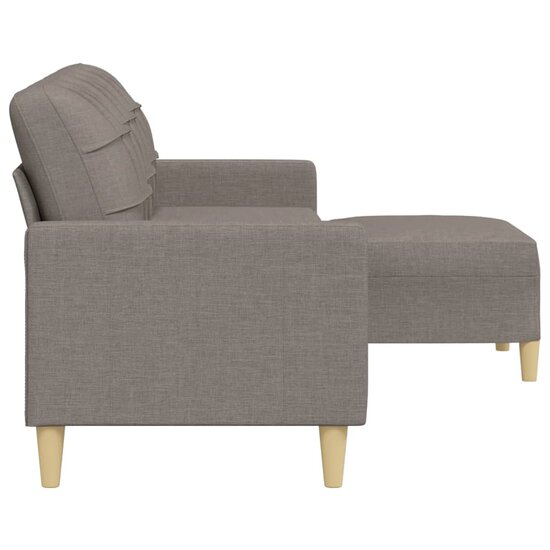 Driezitsbank Met Voetenbank Stof 210 cm Taupe