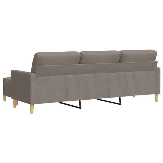 Driezitsbank Met Voetenbank Stof 210 cm Taupe